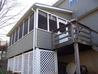 Screened in back porch.