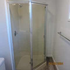 The en-suite bathroom shower.