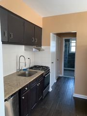 Stainless steel appliance (gas stove, sink, dishwasher) and granite counter tops. Lots of cabinet space.