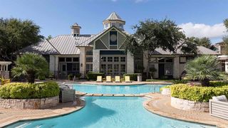 Apartment community resort-style pool at Griffis SoCo in Austin, Texas.
