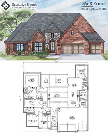 2608 Front Plan in Estates at Forest Park, Claremore, OK 74017