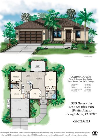 Coronado 1530 Plan in Lehigh Acres, Lehigh Acres, FL 33971