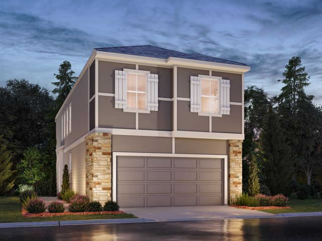 The Harlow (S135) Plan in Dunvale Village - Townhome Collection, Houston, TX 77063