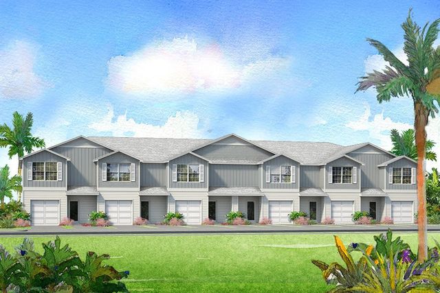 The Palm Exterior Plan in Bayside at Ward Creek Townhomes, Panama City Beach, FL 32413