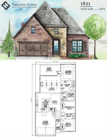 1821 Plan in The Estates at The River, Bixby, OK 74008