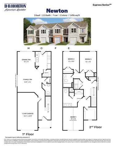 Newton Plan in The Townes at Riley's Meadow, Haw River, NC 27258