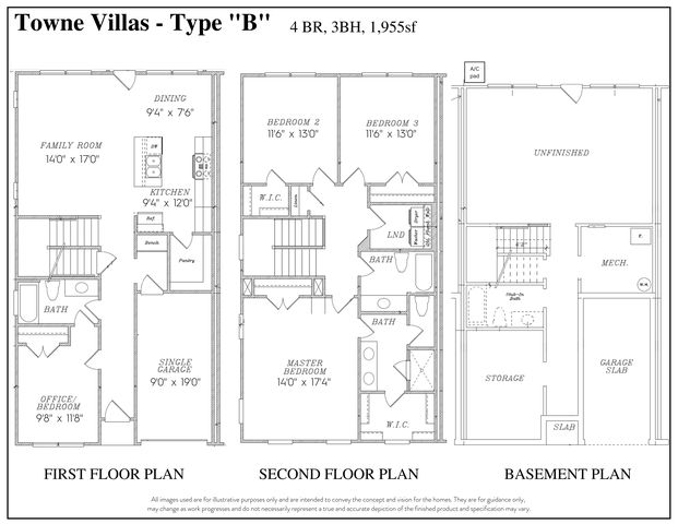 Type B Plan in Towne Villas, Jasper, GA 30143