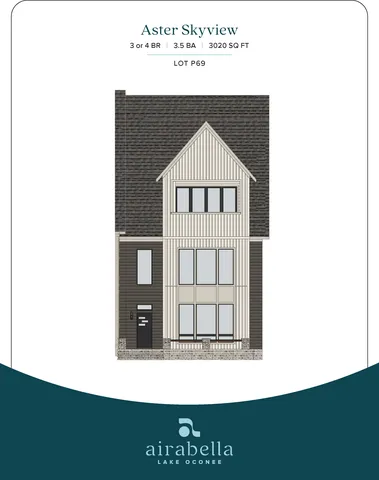 P69 Aster Modern Farmhouse with Skyview - End Plan in Airabella Lake Oconee, Greensboro, GA 30642