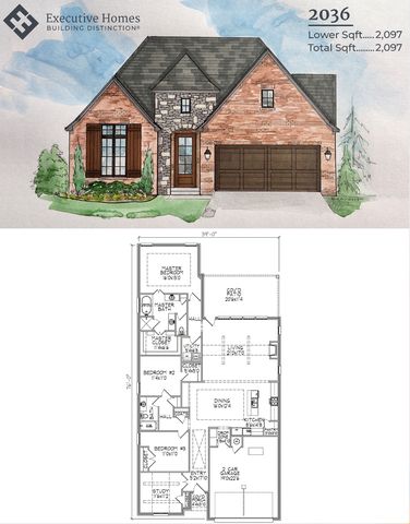 2036 Plan in The Estates at The River, Bixby, OK 74008