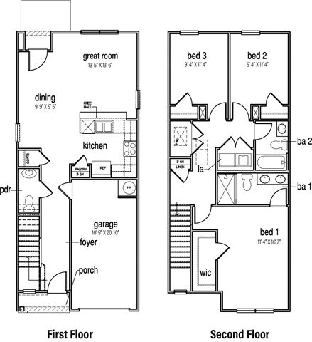 Pearson Townhome Plan in Hudson Terrace Townhomes, Bluff City, TN 37618
