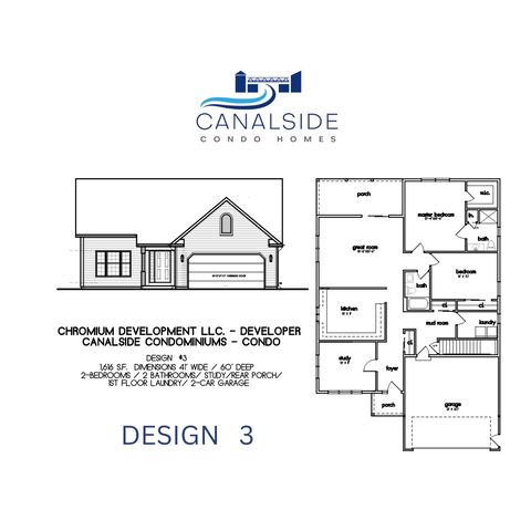 Design 3 Plan in Canalside Condo Homes, Brockport, NY 14420