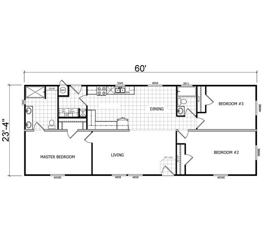 Creekside Manor CM3603B Plan in Country Estates Manufactured Home Community, Tulare, CA 93274