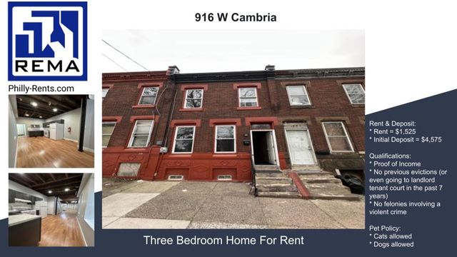 916 W  Cambria St, Philadelphia, PA 19133