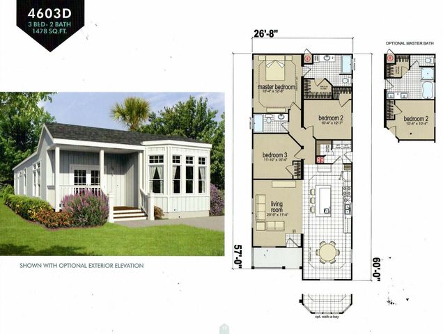 Creekside Manor CM4603D Plan in Country Estates Manufactured Home Community, Tulare, CA 93274