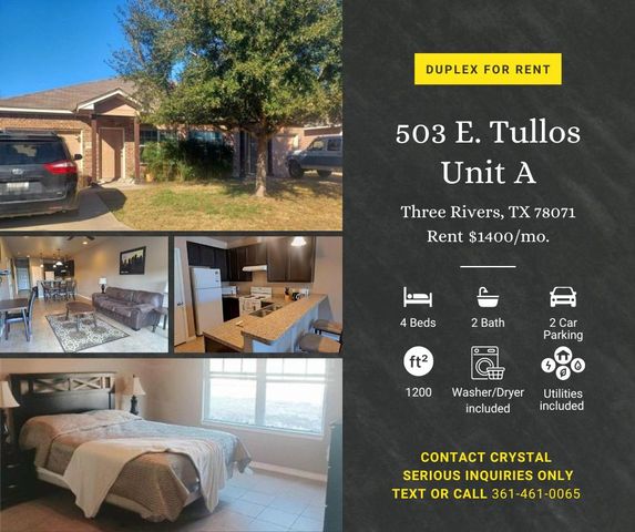 503 E  Tullos St #A, Three Rivers, TX 78071