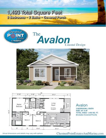 The Avalon Plan in Chestnut Point Estates and Marina New! 55+ Water Community, Perryville, MD 21903