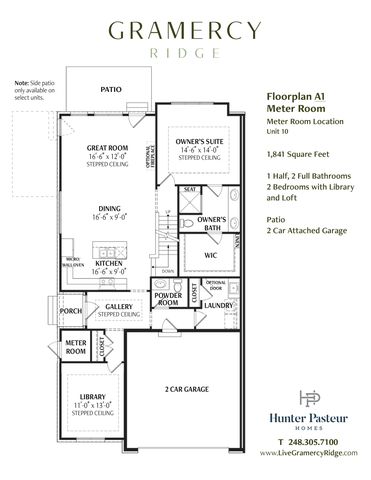 Unit A1 - End Unit Plan in Gramercy Ridge, West Bloomfield, MI 48322