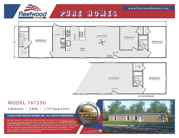 Fleetwood 76 Clydes Lane Plan in Clyde's Dale Mobile Home Community, Windsor, VA 23487