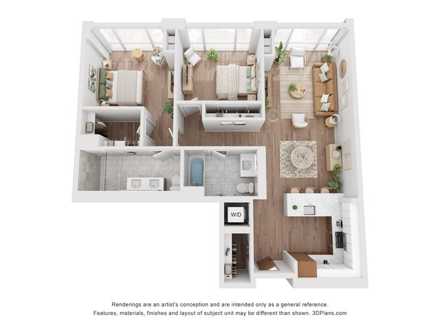 #3102 3D Plan in Park and Shore, Jersey City, NJ 07310