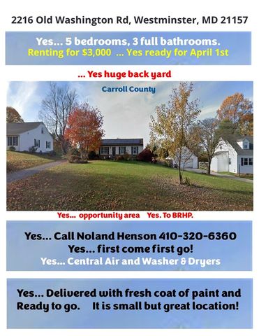 2216 Old Washington Rd, Westminster, MD 21157