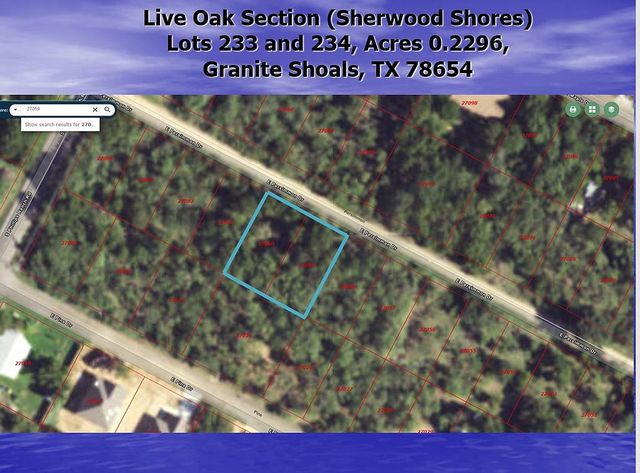 Lot 233-234 Live Oak, Granite Shoals, TX 78654