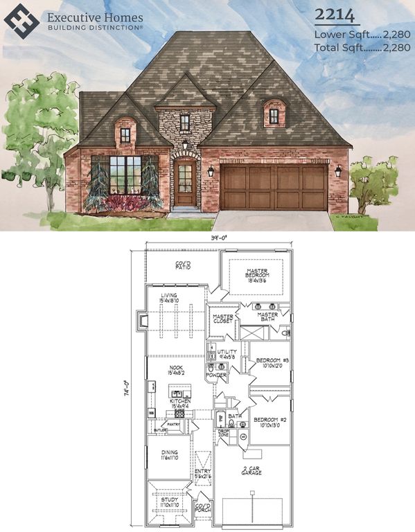 2214 Plan in The Estates at The River, Bixby, OK 74008