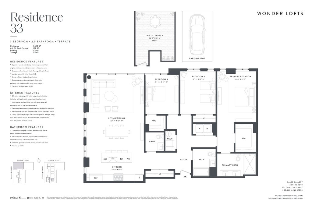 Residence 33 Plan in Wonder Lofts, Hoboken, NJ 07030