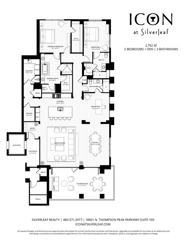 Floorplan A in ICON at Silverleaf, Scottsdale, AZ 85255