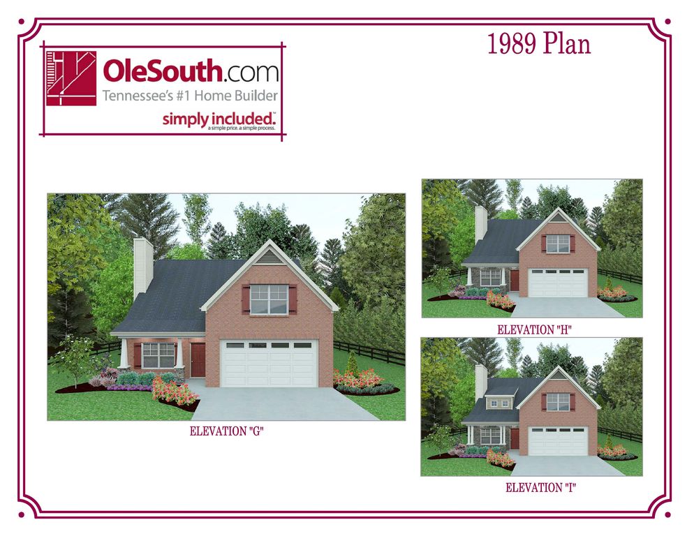 1989 Elevation GHI Plan in Brandon Woods, Spring Hill, TN 37174