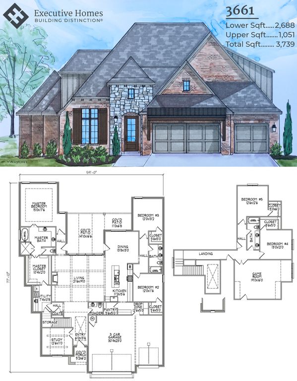 3661 Plan in The Estates at The River, Bixby, OK 74008