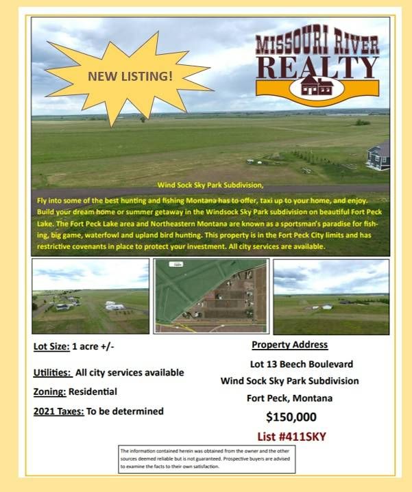Lot 13 Beech Blvd, Fort Peck, MT 59223 MLS 11239054 Trulia