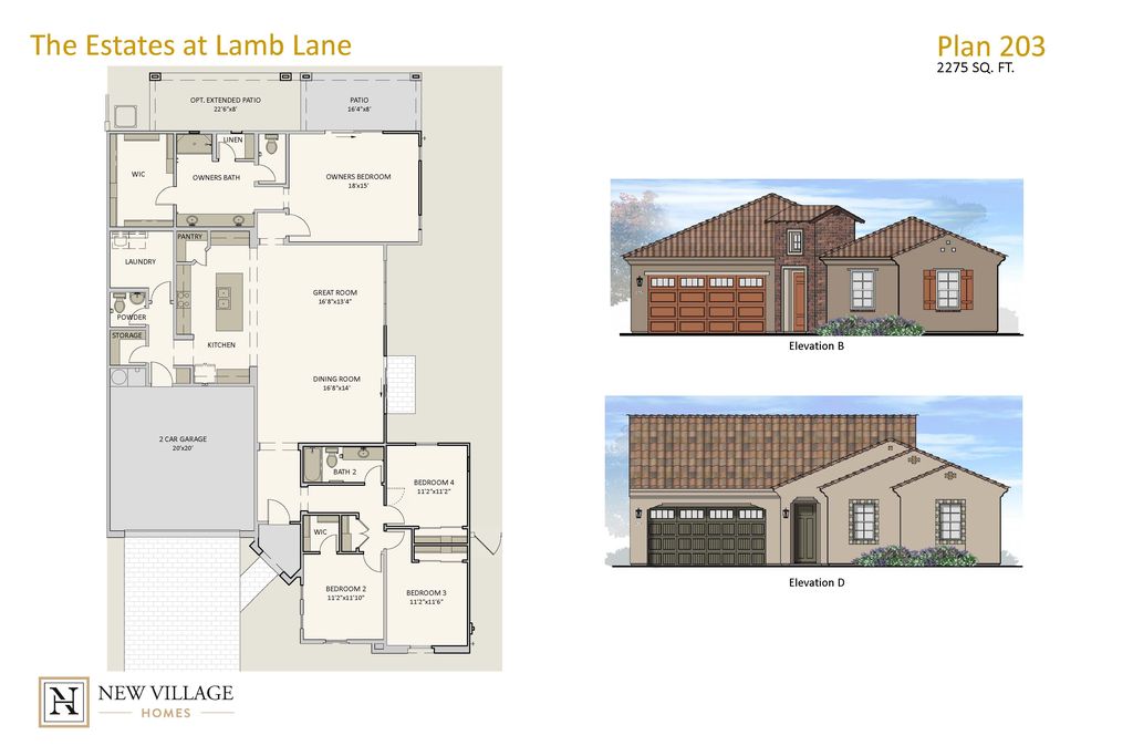 203 Plan in The Estates at Lamb Lane, Gilbert, AZ 85295