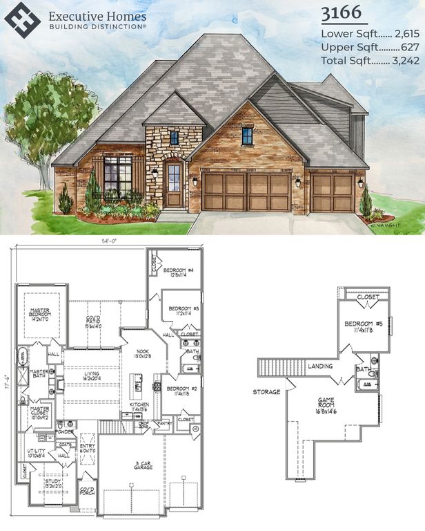 3166 Plan in The Estates at The River, Bixby, OK 74008